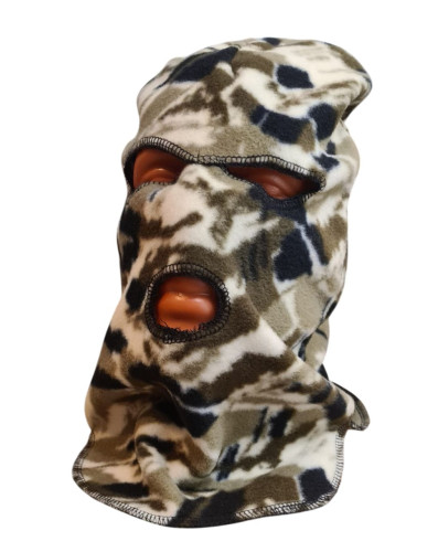 Маска балаклава Стикхант Диверсант зимняя флисовая 3 отверстия Зимний лес