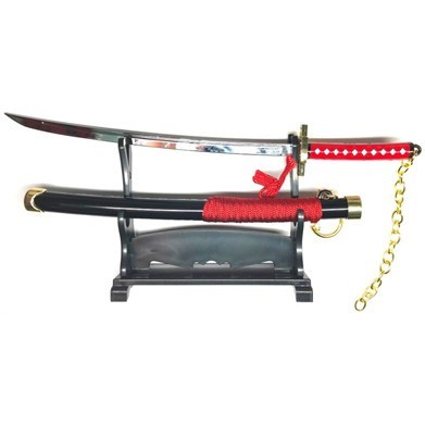 Брелок Microgun M Катана на подставке с ножнами Чёрный