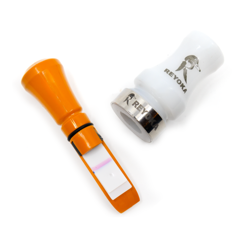 Манок духовой на утку крякву Reyoka Ordek Cift 2 лепестка Белый / Оранжевый