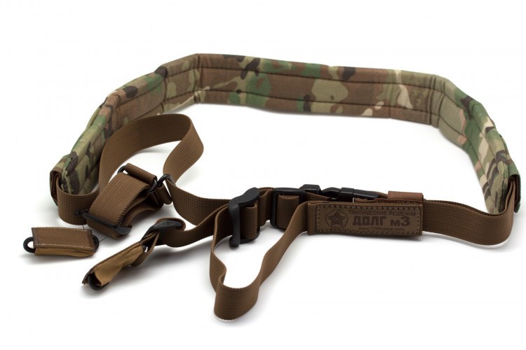 Ремень оружейный тактический Долг М3 1-2-3 точечный с мягкой подушкой универсальный Мультикам
