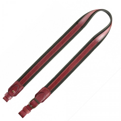 Ремень оружейный VEKTOR Р-19З без антабок из полиамидной ленты с кожаными накладками Зелёный