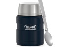 Термос для еды THERMOS KING SK-3000 MMB 0,47L, складная ложка из нержавеющей стали, чёрный