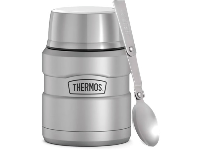 Термос для еды THERMOS KING SK-3000 MMS 0,47L, складная ложка из нержавеющей стали, стальной