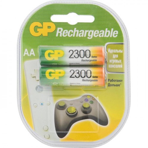 Аккумулятор GP Rechargeable 230AAHC Тип LR6 (AA) 1.2V 2300 мАч Без защиты 2 шт