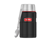 Термос для еды THERMOS KING SK-3020 RCMB 0.71L, складная ложка из нержавеющей стали, чёрный