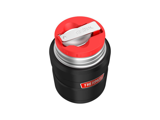 Термос для еды THERMOS KING SK-3020 RCMB 0.71L, складная ложка из нержавеющей стали, чёрный