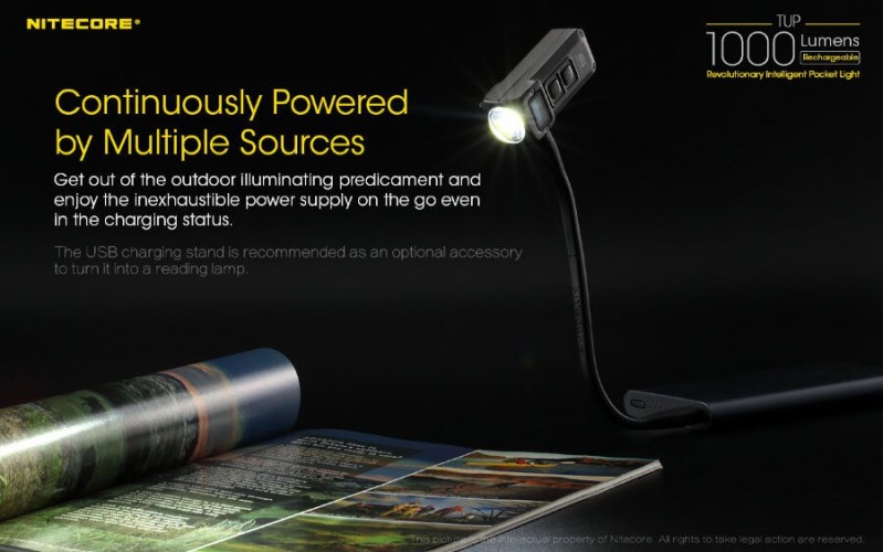 Фонарь-брелок Nitecore TUP 18401 Cвет - Холодный | 1000 lm 180 м Серый