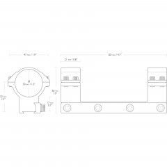 Кольца-моноблок для прицела Hawke Match (22111) D=30 мм H=17 мм на Призму (9-11 мм) | Средний