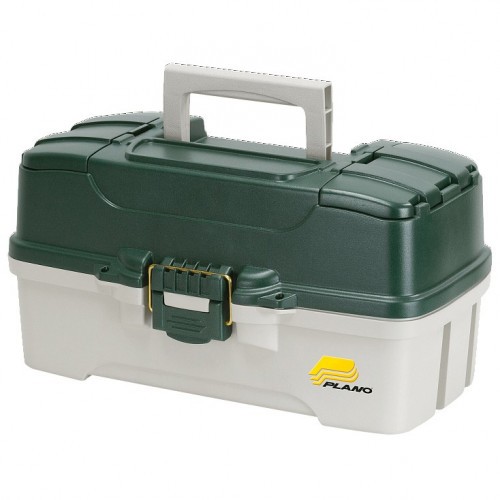 Ящик Plano Three Tray Tackle Box (620306) для хранения приманок и аксессуаров с 3-уровневой системой Зелёный / Белый