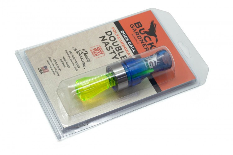 Манок духовой на утку крякву Buck Gardner Double Nasty SPIT-TECH DNP-BLU/FG НЕПОТЕРЯШКА Синий / Реактор