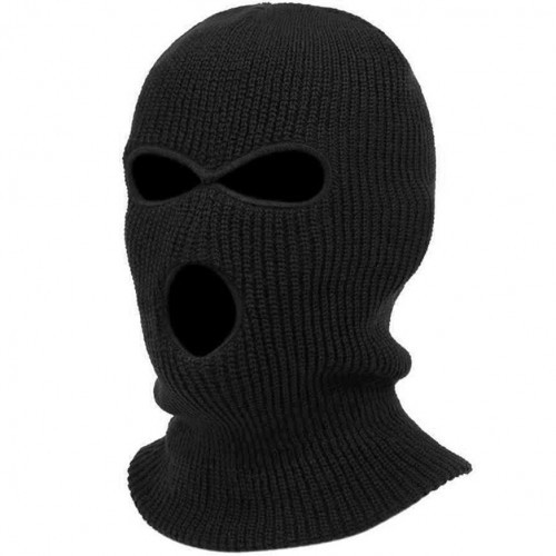 Маска балаклава Стикхант Штурмовик зимняя вязаная 3 отверстия Чёрный