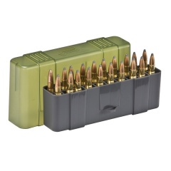 Коробка Plano 1230-20 для хранения 20 патронов .30-06, 7 мм Mag, .25-06, .270, .280, .338 Mag, .340 калибра Хаки