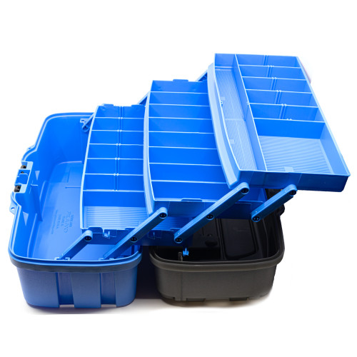 Ящик Plano Three Tray Tackle Box (PLAMT6231) для хранения приманок и аксессуаров с 3-уровневой системой Синий