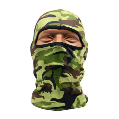 Маска балаклава RusForce Breath летняя трикотажная 1 отверстие с защитой дыхательных путей Мультикам Зелёный