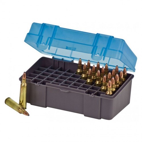 Коробка Plano 1230-50 для хранения 50 патронов .30-06, 7 мм Mag, .25-06, .270, .280, .338, .340 калибра Синий