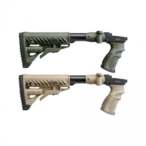 Приклад телескопический Fab Defense M4-SVD SB для СВД / Тигр с амортизатором Хаки