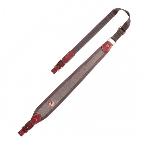 Ремень оружейный VEKTOR Р-301 без антабок регулируемый из натуральной кожи и полиамидной ленты Коричневый