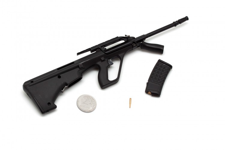 Модель сувенирная в виде оружия Microgun L Steyr AUG Армейская винтовка Черная