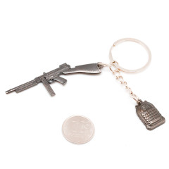 Брелок Microgun XS Пистолет-пулемёт Thompson с рюкзаком Хромированный
