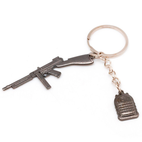 Брелок Microgun XS Пистолет-пулемёт Thompson с рюкзаком Хромированный