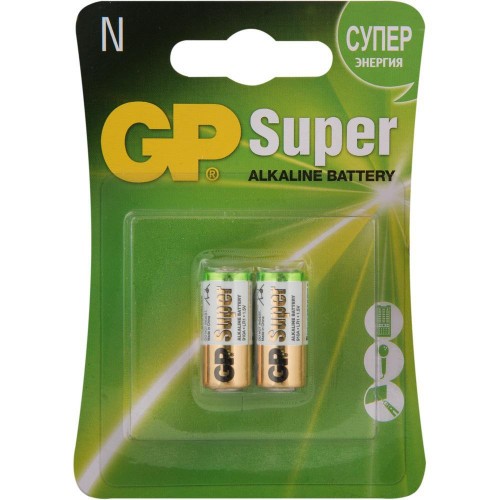 Батарейки алкалиновые GP Super Alkaline 910A Тип LR01 (N) 1.5V 870 мАч 2 шт