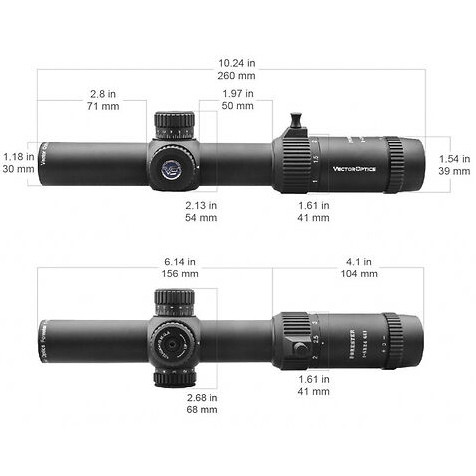 Прицел оптический Vector Optics Forester Gen ll 1-5X24 IR SFP FP WP (SCOC-03llP) Сетка 4A