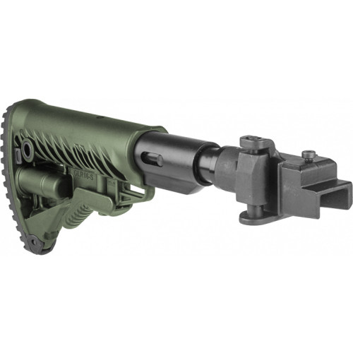Приклад телескопический Fab Defense M4-AK SB для АК 47/74/Сайга с амортизатором (Металлическое соединение) Зелёный