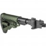 Приклад телескопический Fab Defense M4-AK SB для АК 47/74/Сайга с амортизатором (Металлическое соединение) Зелёный