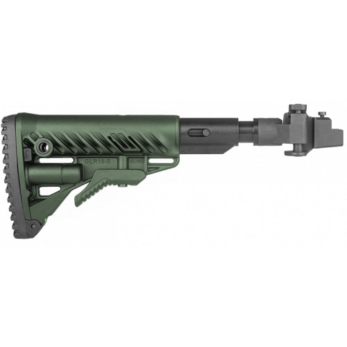 Приклад телескопический Fab Defense M4-AK SB для АК 47/74/Сайга с амортизатором (Металлическое соединение) Зелёный