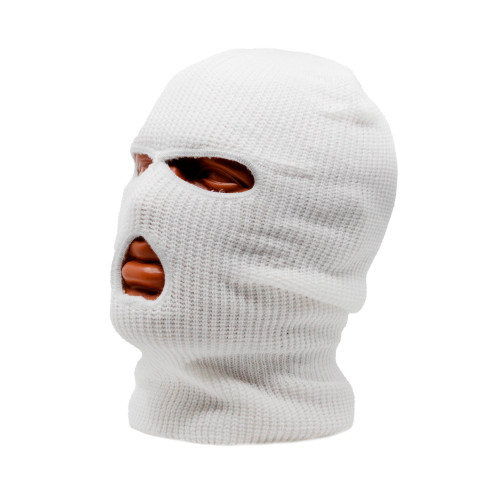 Маска балаклава Стикхант Штурмовик зимняя вязаная 3 отверстия Белый