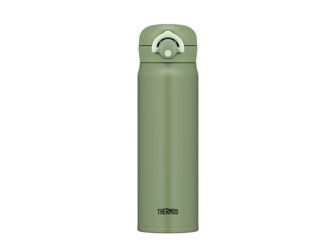 Термос для напитков (термокружка) THERMOS JNR-601 KKI 0.6L, нержавеющая сталь, откидной механизм, хаки