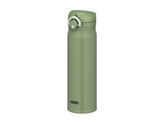 Термос для напитков (термокружка) THERMOS JNR-601 KKI 0.6L, нержавеющая сталь, откидной механизм, хаки