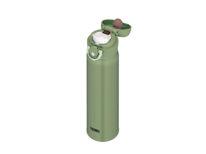 Термос для напитков (термокружка) THERMOS JNR-601 KKI 0.6L, нержавеющая сталь, откидной механизм, хаки