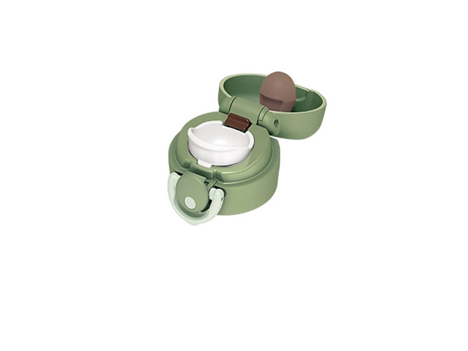 Термос для напитков (термокружка) THERMOS JNR-601 KKI 0.6L, нержавеющая сталь, откидной механизм, хаки