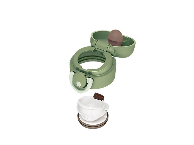 Термос для напитков (термокружка) THERMOS JNR-601 KKI 0.6L, нержавеющая сталь, откидной механизм, хаки