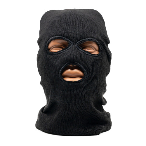 Маска балаклава Стикхант Застава зимняя вязаная с флисовой подкладкой 3 отверстия Чёрный