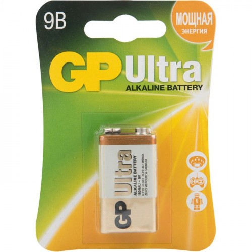 Батарейки алкалиновые GP Ultra Alkaline 1604AU Тип 6LR61 9V 600 мАч 1 шт