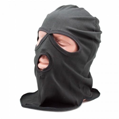 Маска балаклава Стикхант Патруль летняя трикотажная 3 отверстия Чёрный