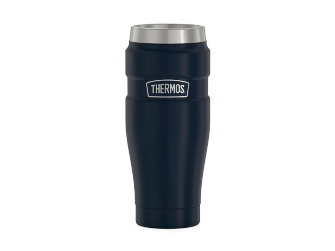Термос для напитков (термокружка) THERMOS KING SK-1005 MMB 0.47L, нержавеющая сталь, клапан, крышка-пробка, тёмно-синий