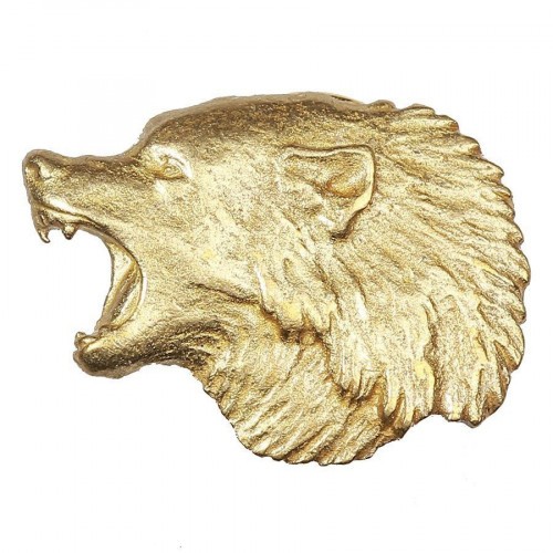 Значок Волк Латунь