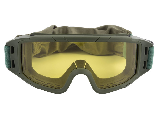 Очки-маска баллистические тактические ShotTime Puma, защитная, оправа зелёная, линза желтая