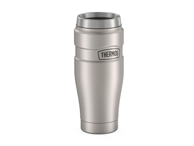 Термос для напитков (термокружка) THERMOS KING SK-1005 MS 0.47L, нержавеющая сталь, клапан, крышка-пробка, цвет стальной