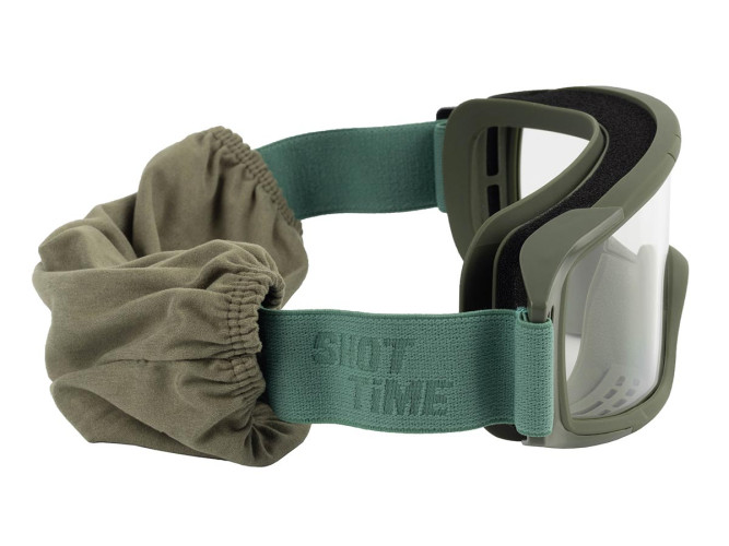 Очки-маска баллистические тактические ShotTime Puma, защитная, оправа зелёная, линза прозрачная