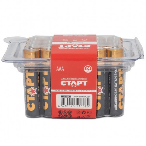 Батарейки алкалиновые Старт LR03-PLB24 Тип LR03 (AAA) 1.5V 24 шт