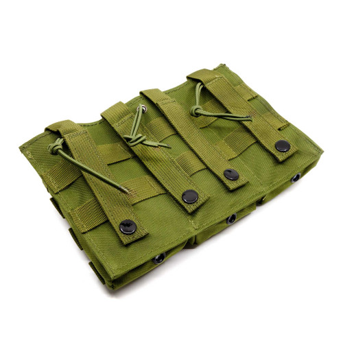 Подсумок поясной Rusforce Tactical Pouch открытый для 3-х магазинов АК Зеленый