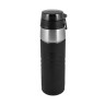 Термос для напитков (термос-бутылка) THERMOS TS-2706 0.6L, открытие/закрытие одной рукой, силиконовый чехол, чёрный