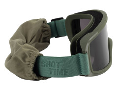 Очки-маска баллистические тактические ShotTime Puma, защитная, оправа зелёная, линза серая